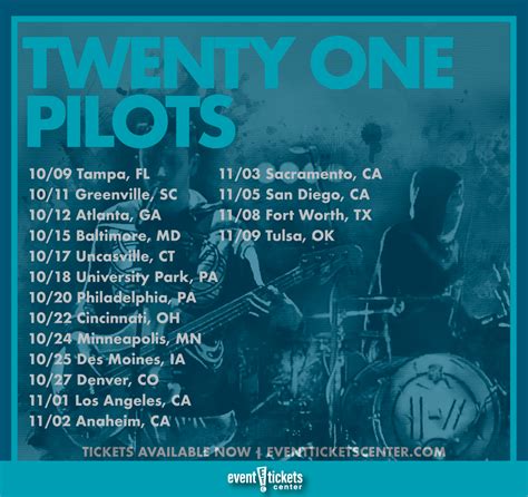 twenty one pilots next tour dates